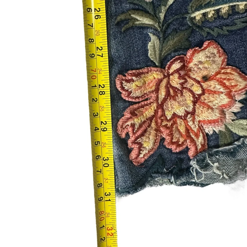 DRIFTWOOD Blue Flare Jeans with Floral Embroidery - Picture 11 of 12